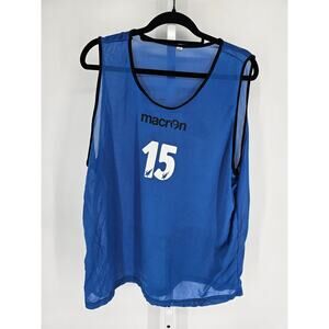 Vintage Macron Soccer Futbol Practice Penny Jersey Blue Black